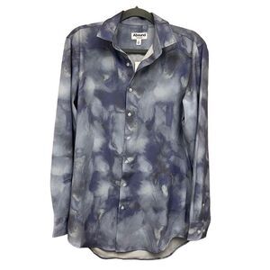 Abound Blue Tye Dye Button Down Long Sleeve Shirt Size Small